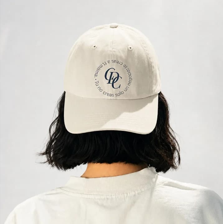 Gorra de Crea desde Cero con el mensaje Tú no creas solo un negocio, te creas a ti misma
