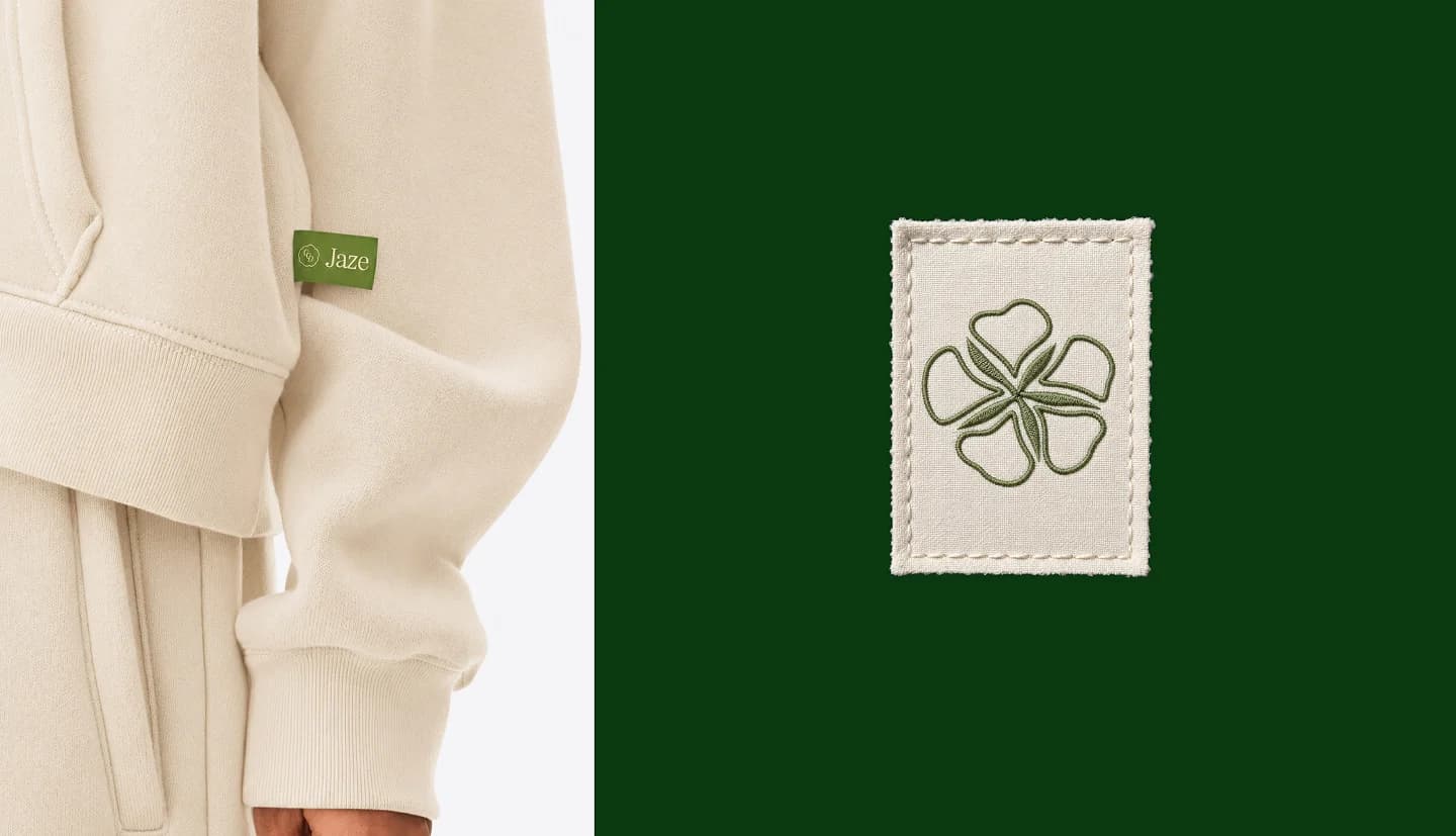 Sudadera crema de Jaze con etiqueta y parche floral bordado